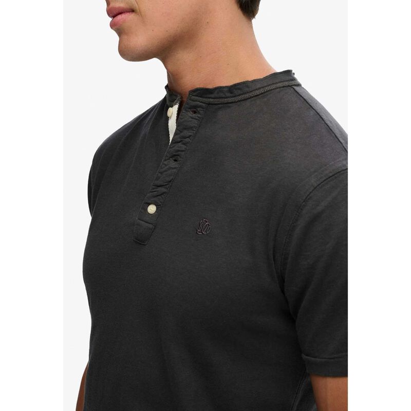 Superdry Classic Cotton Linen Short Sleeve Grandad image number 2